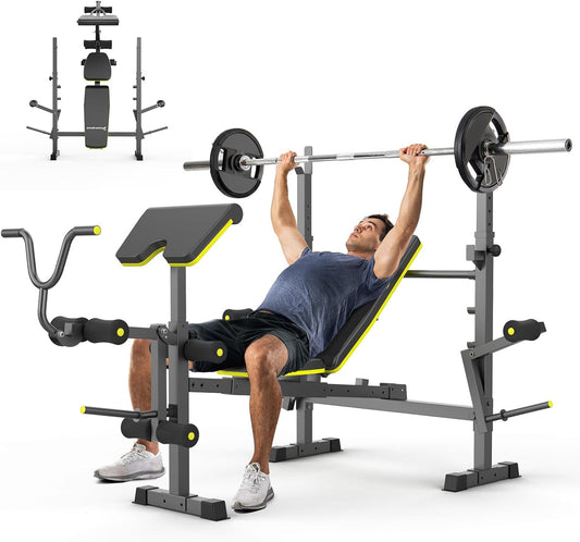 6 In 1 Weight Bench Set, 2093 LBS Foldable Bench