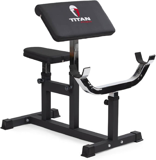 Titan Fitness Adjustable Preacher Curl Weight Station