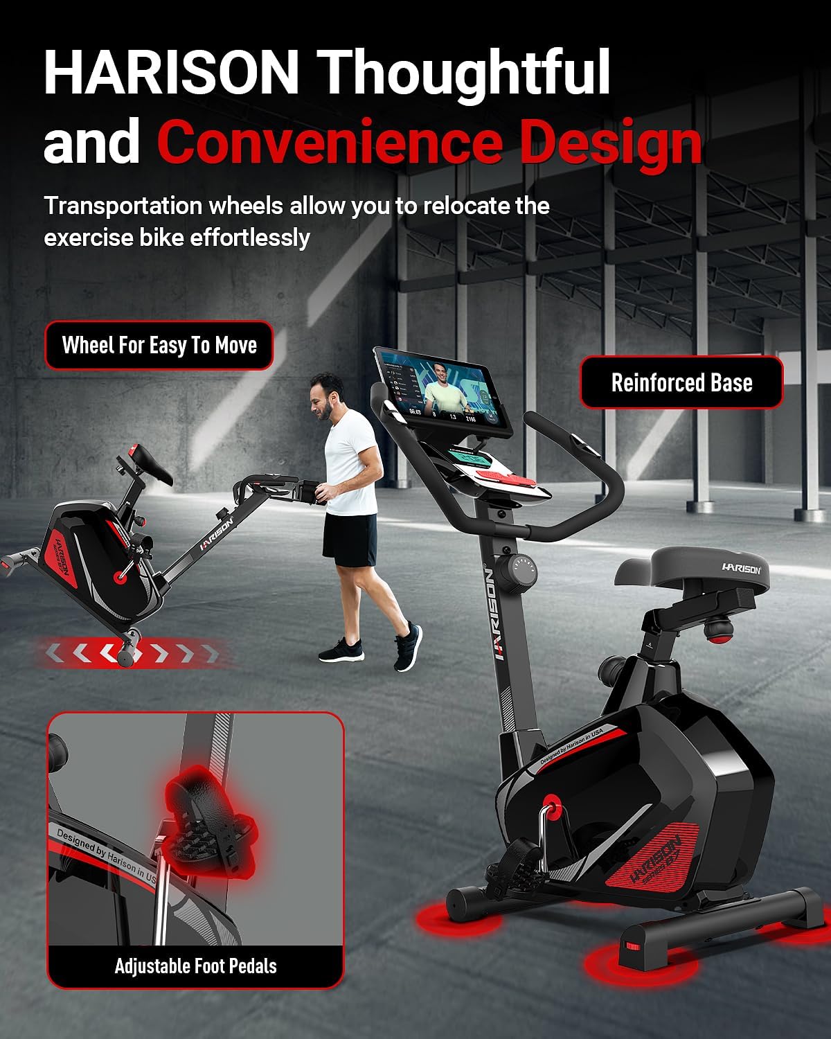 HARISON Magnetic Exercise Bike for Home 350lbs