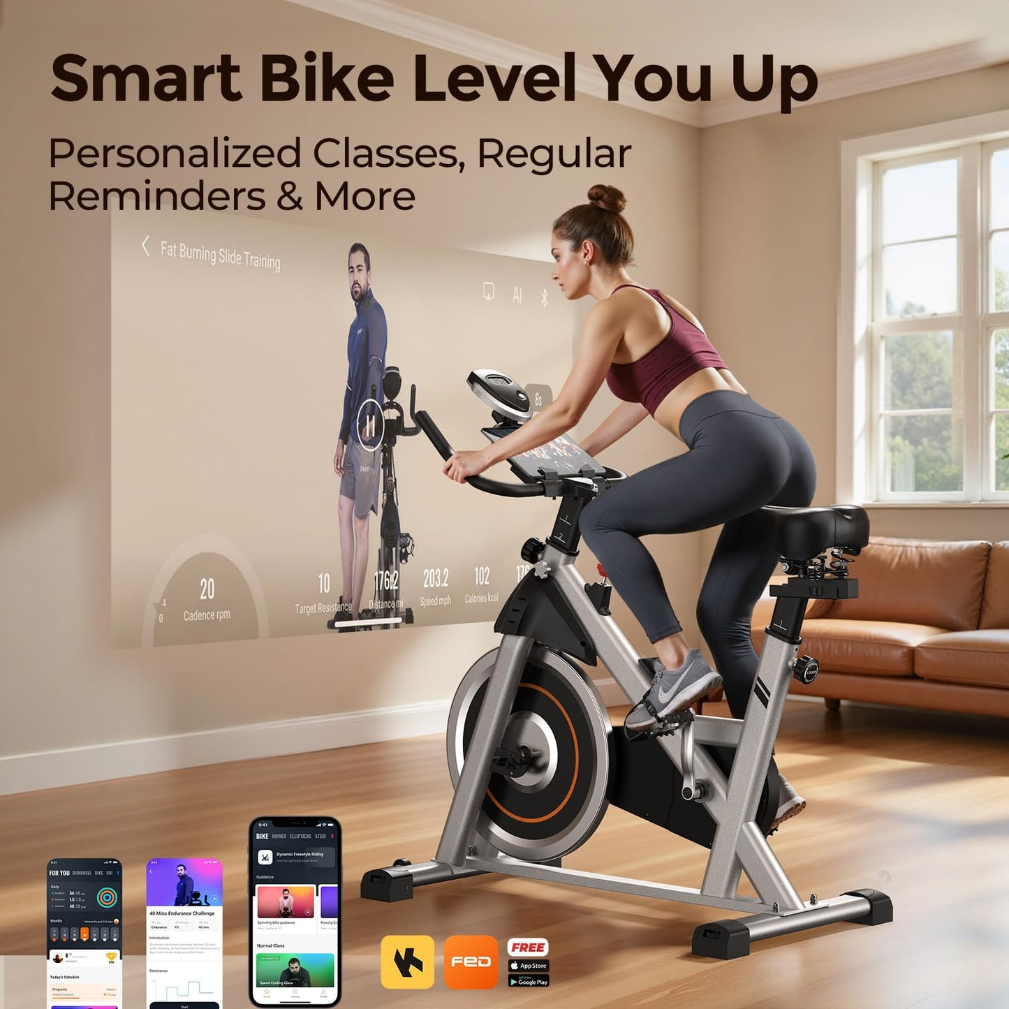 YOSUDA Exercise Bike, Brake Pad Stationary Bike