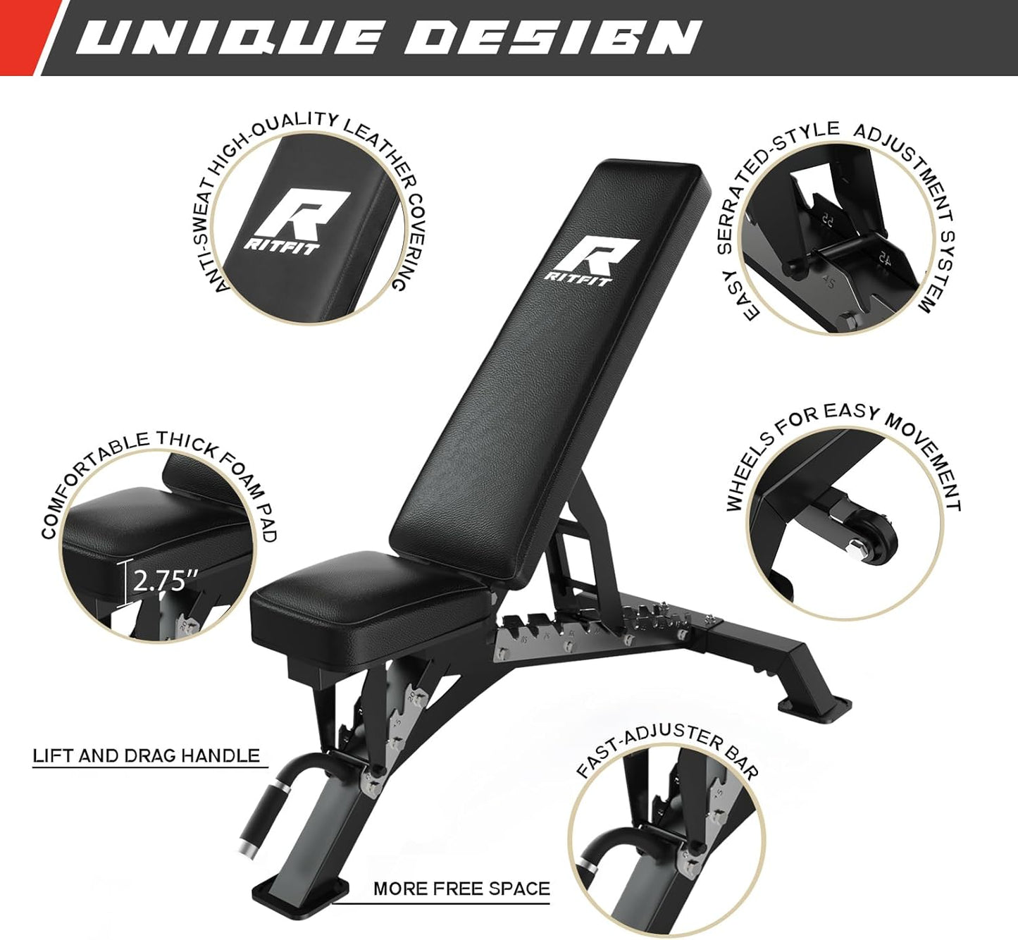 RitFit Multi-Function Squat Rack Power Cage PPC03