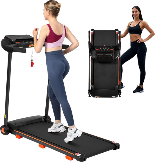 2.5HP Folding Treadmill for Home with Heart Rate Sensor
