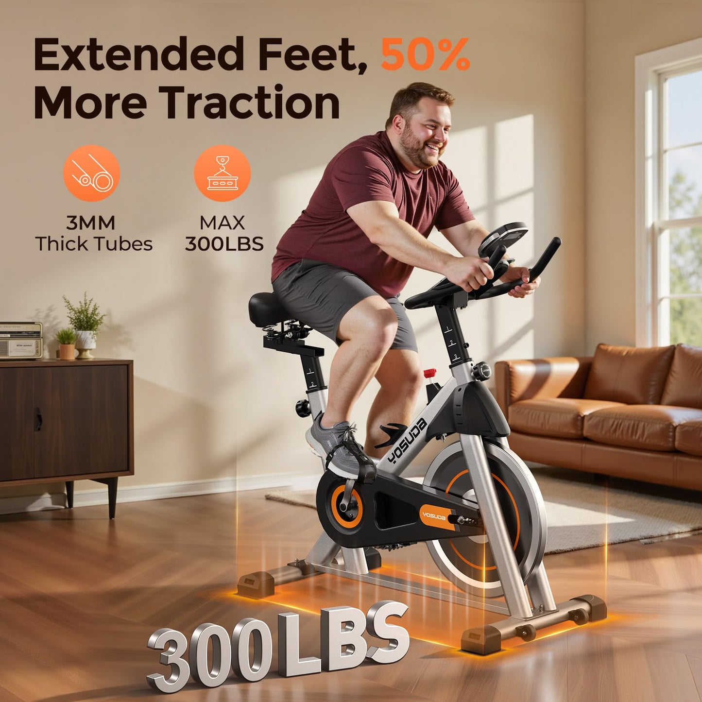 YOSUDA Exercise Bike, Brake Pad Stationary Bike