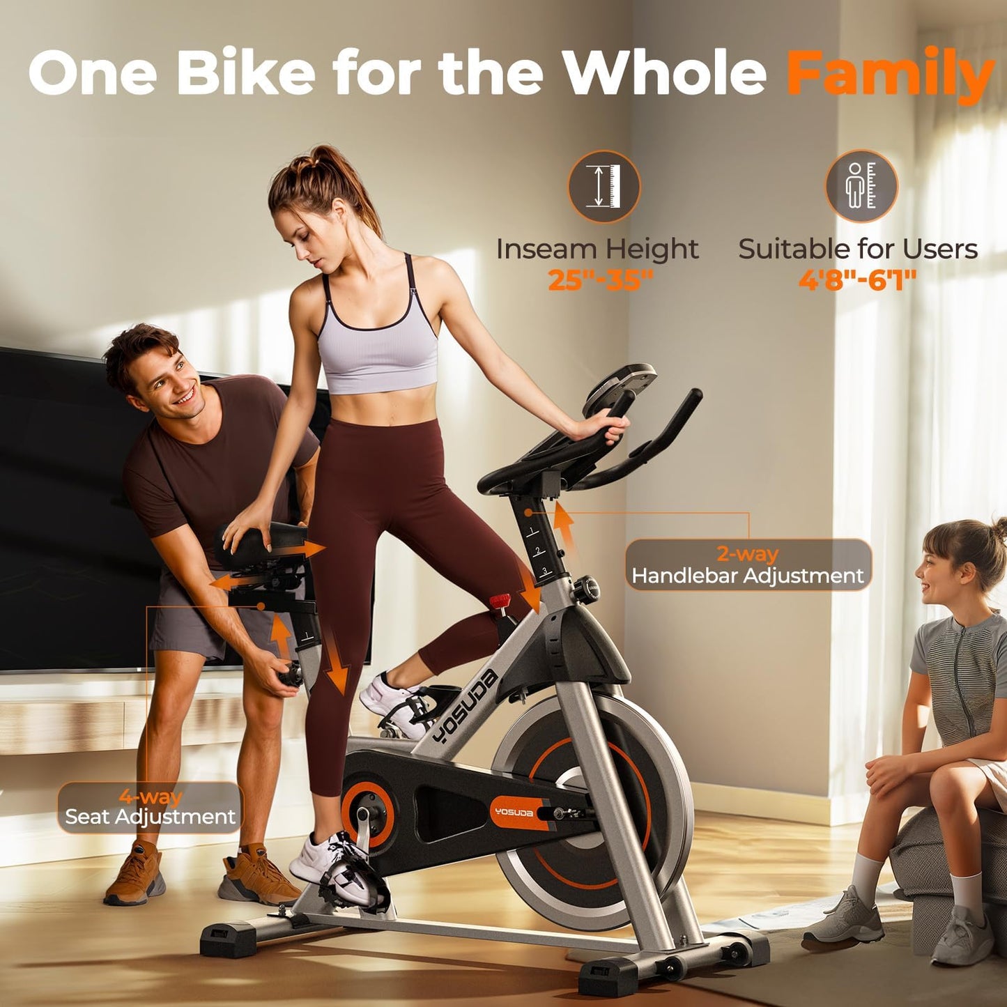 YOSUDA Exercise Bike, Brake Pad Stationary Bike