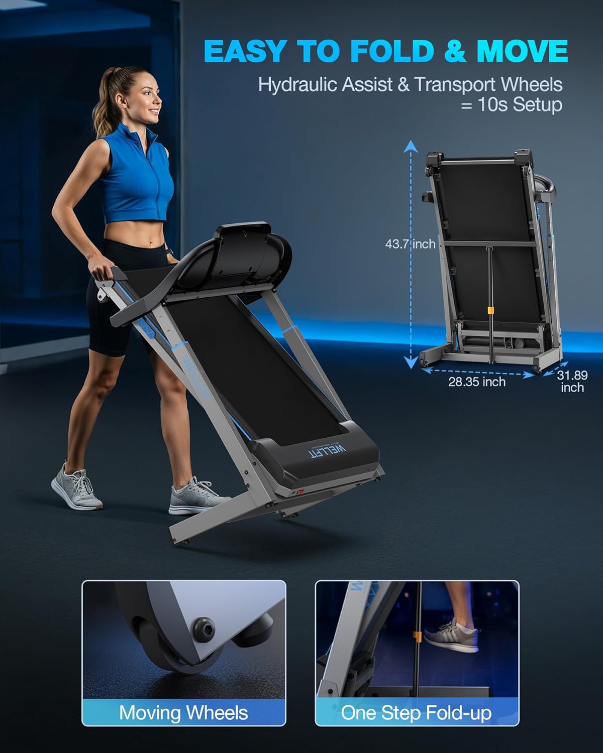 WELLFIT Folding Treadmill