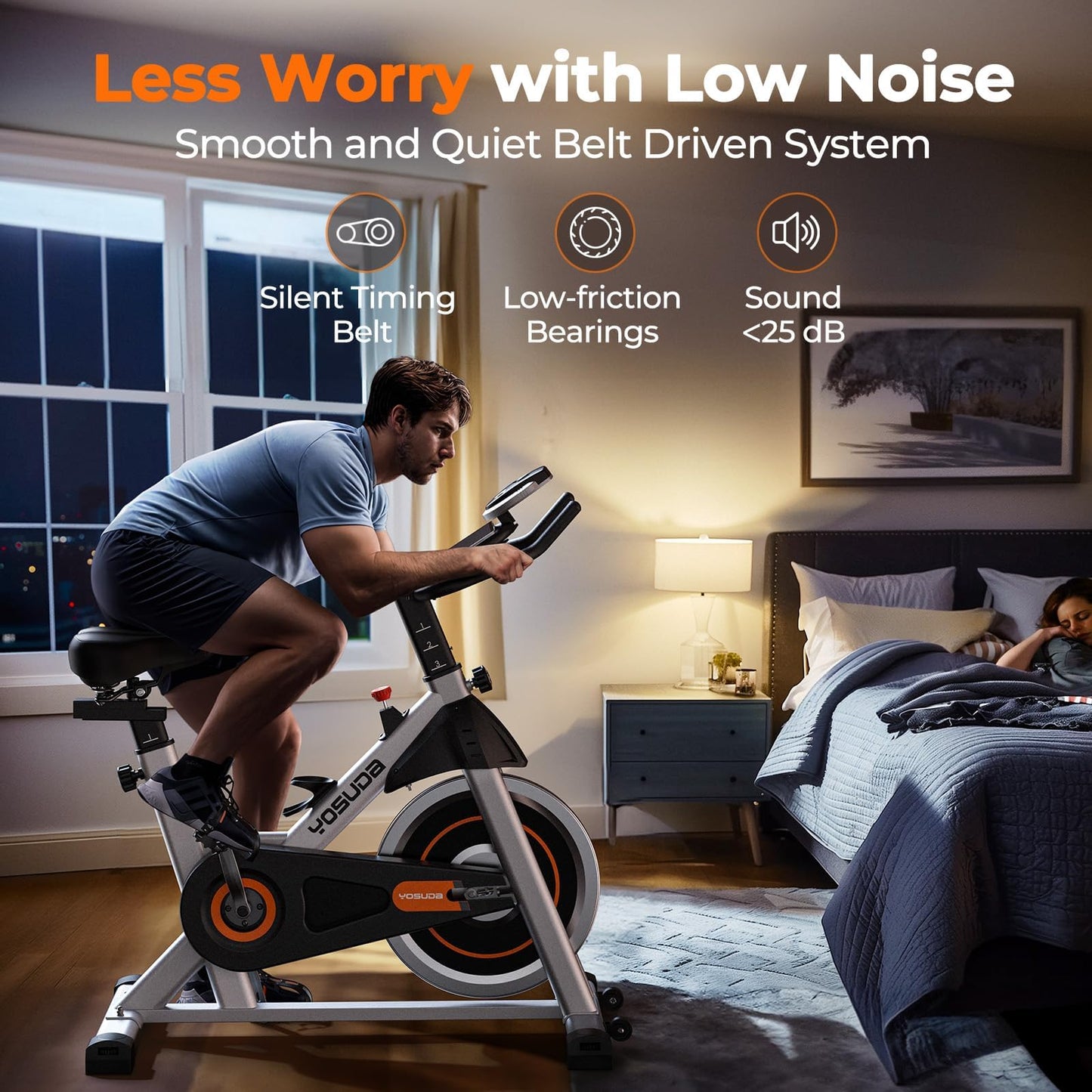 YOSUDA Exercise Bike, Brake Pad Stationary Bike