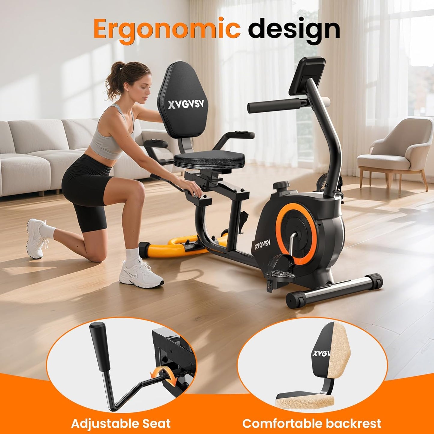 Recumbent Exercise Bike – 16-Level, 400LB Capacity