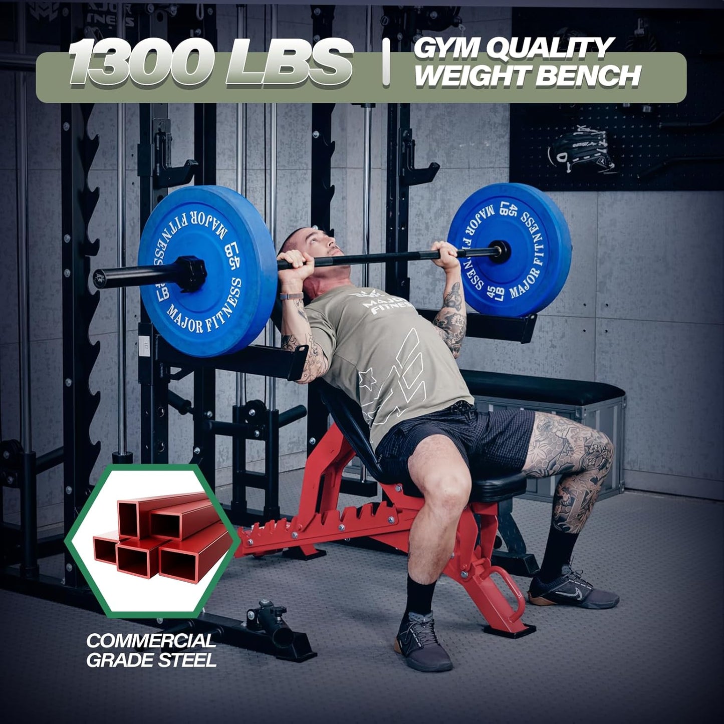 MAJOR FITNESS Weight Bench, Adjustable Workout Bench