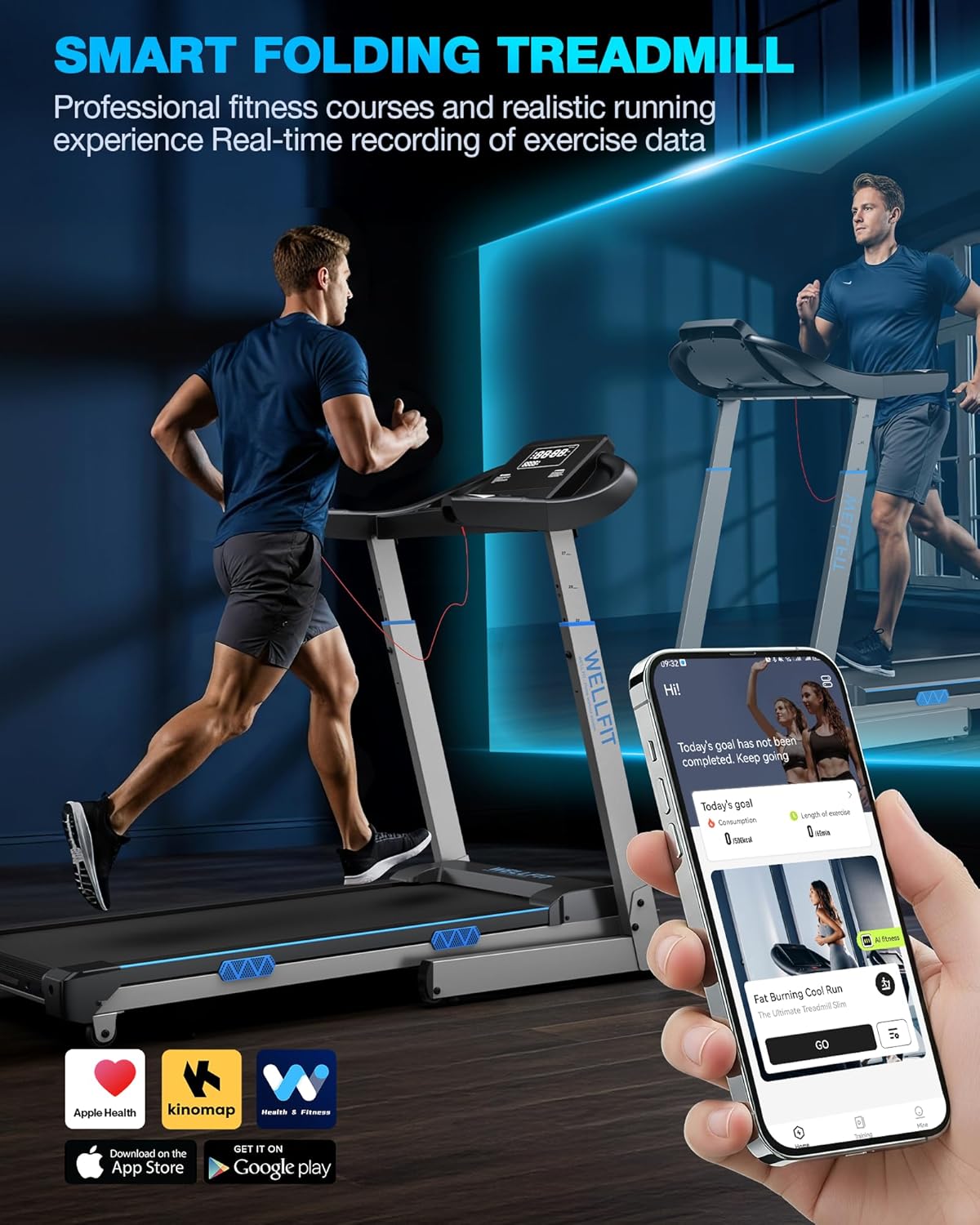 WELLFIT Folding Treadmill