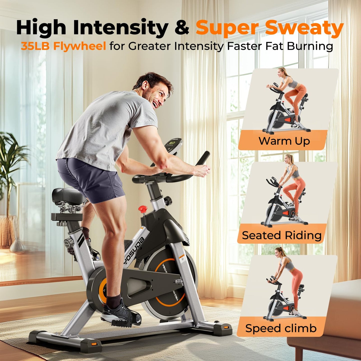 YOSUDA Exercise Bike, Brake Pad Stationary Bike