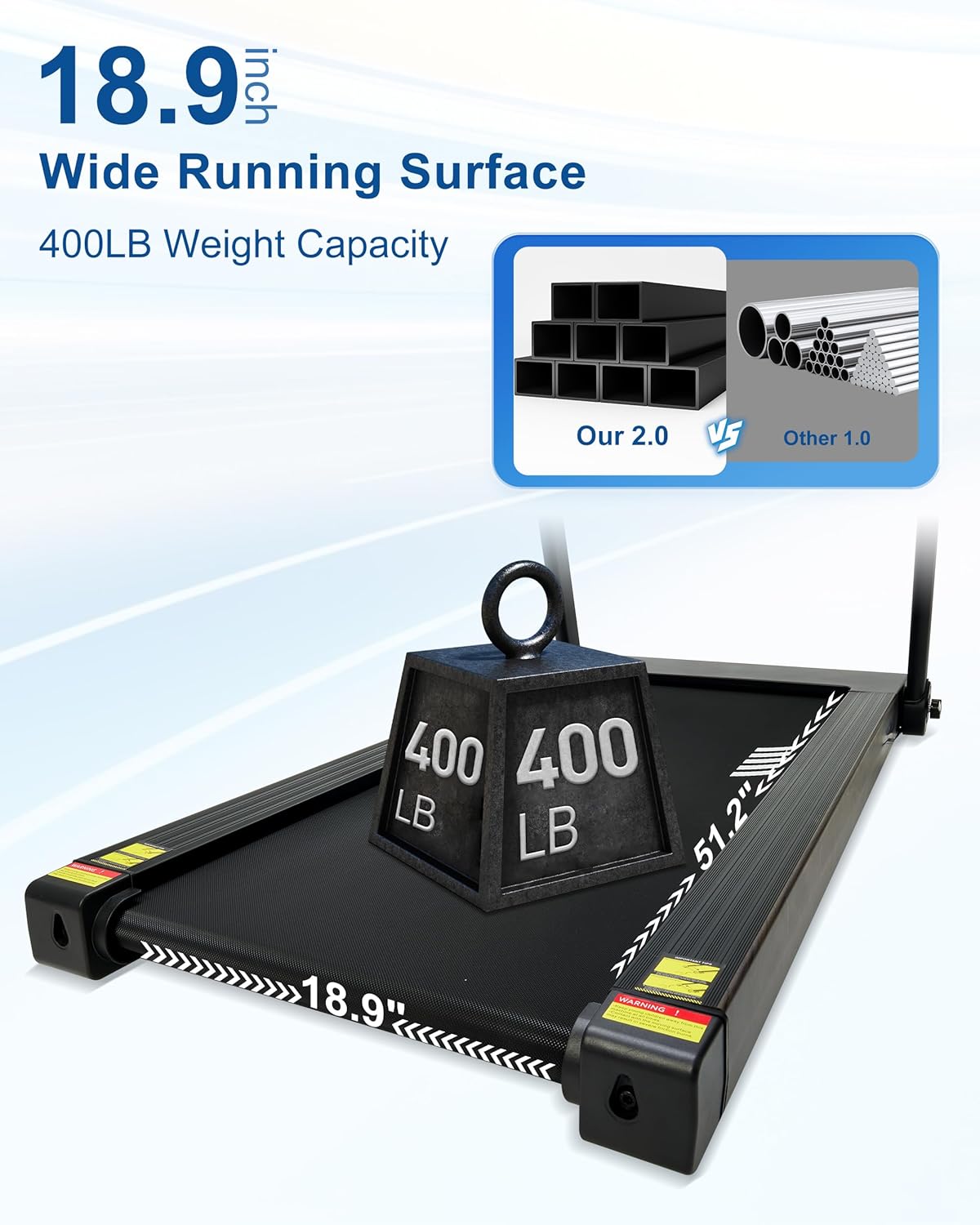 Foldable Treadmill – 4HP, 400LB Capacity