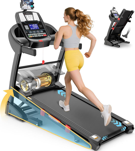 5.0 HP Folding Treadmills for Home with 15% Incline