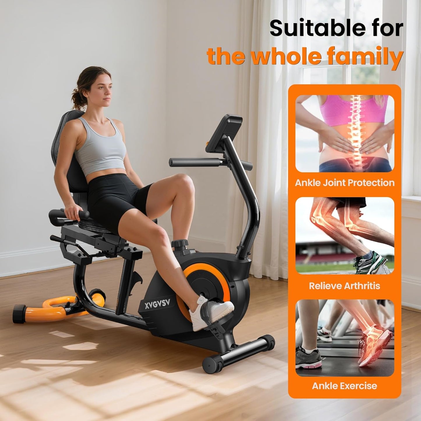 Recumbent Exercise Bike – 16-Level, 400LB Capacity