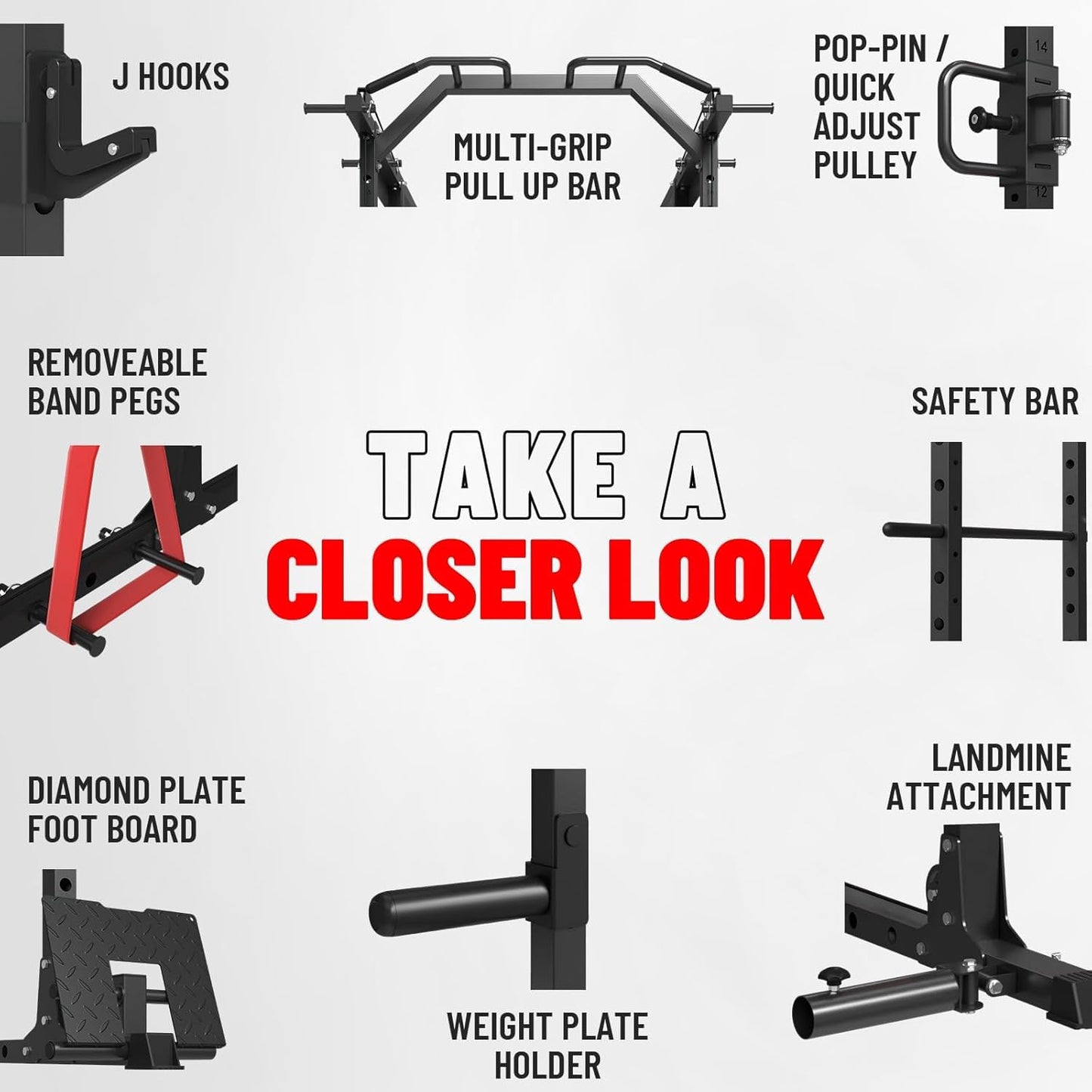 Mikolo Power Cage, Power Rack with Cable