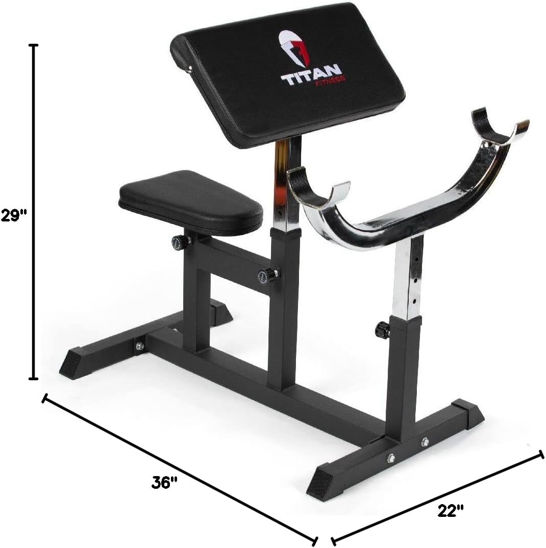 Titan Fitness Adjustable Preacher Curl Weight Station