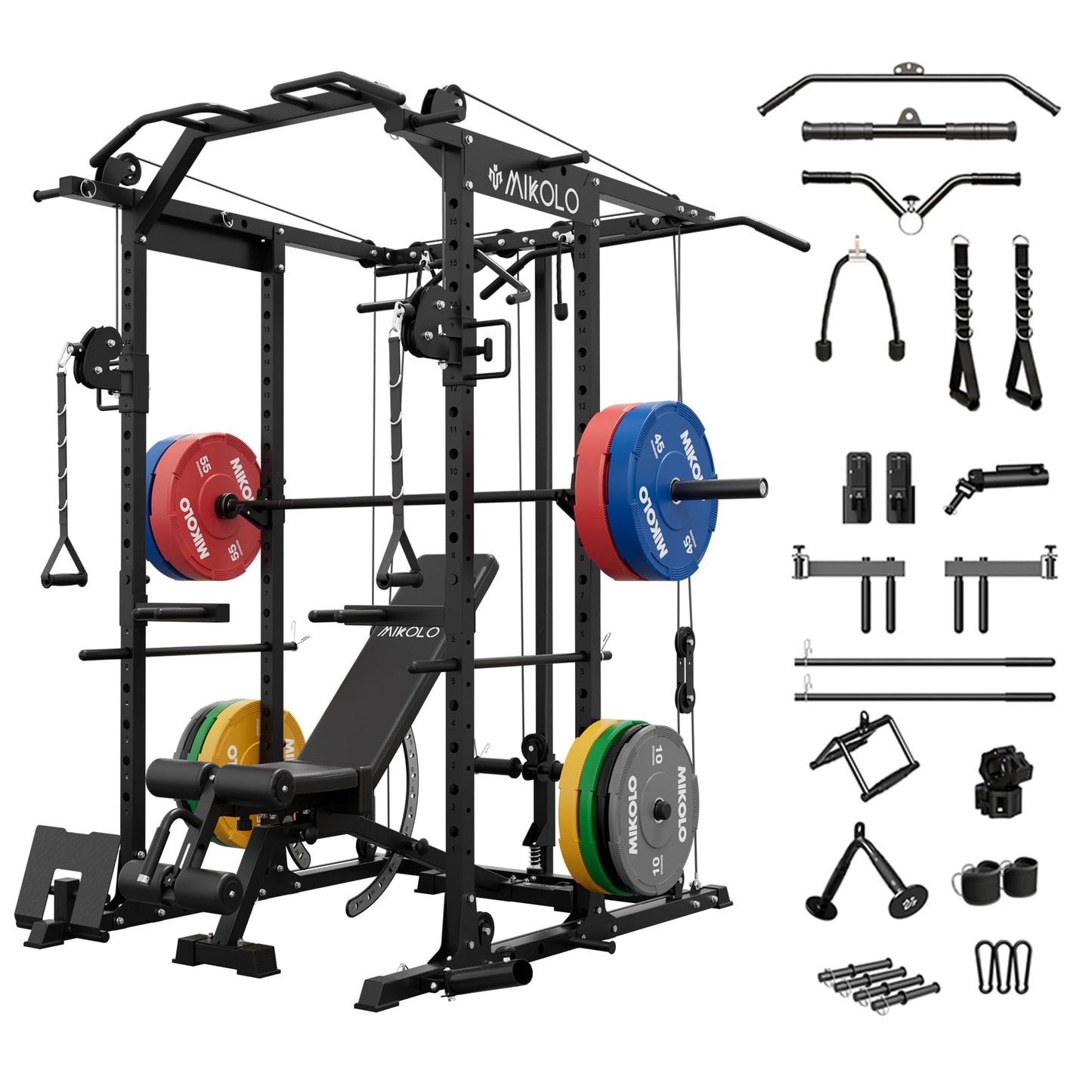 Mikolo Power Cage, Power Rack with Cable