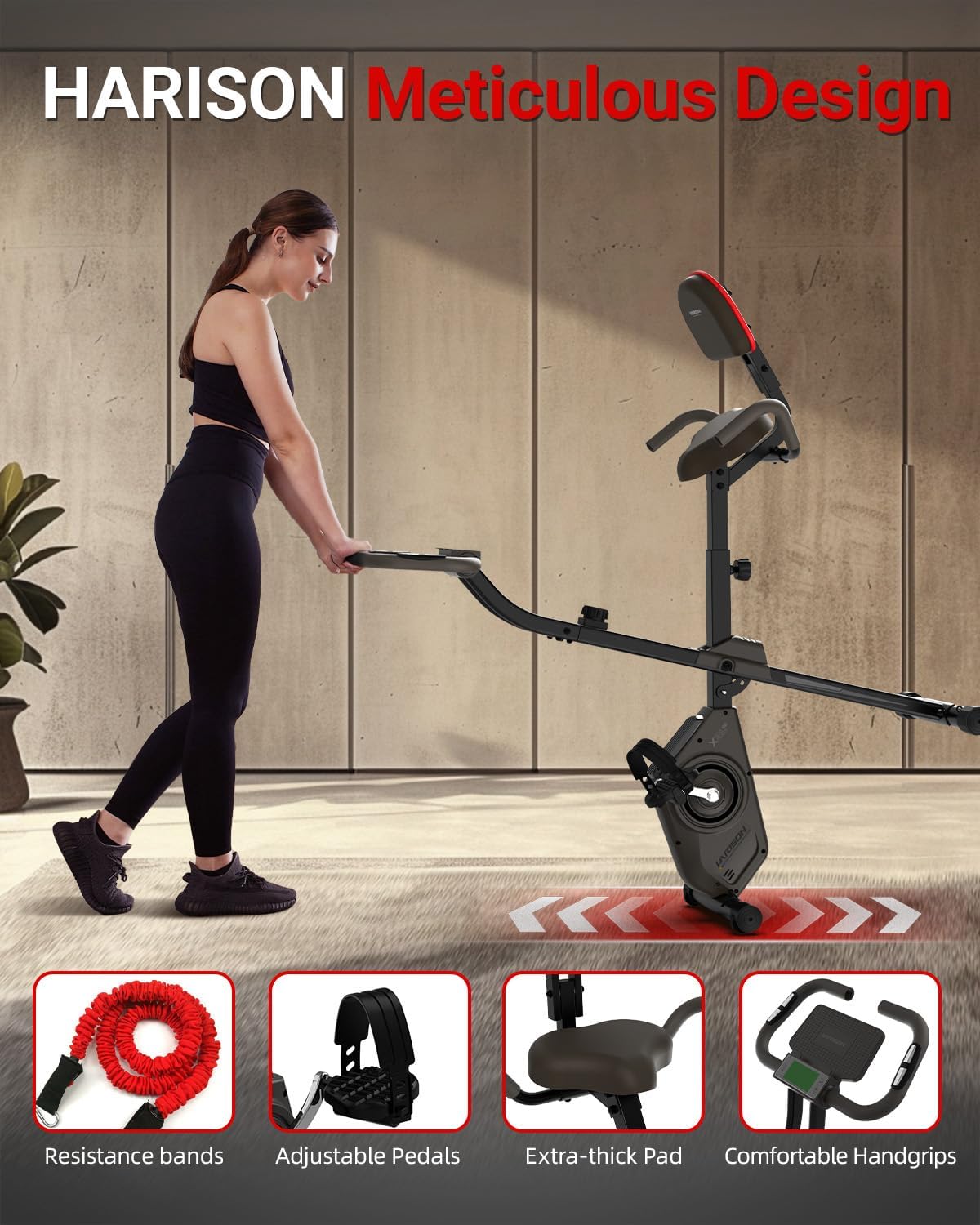 HARISON Folding Exercise Bike 350 LBS Capacity