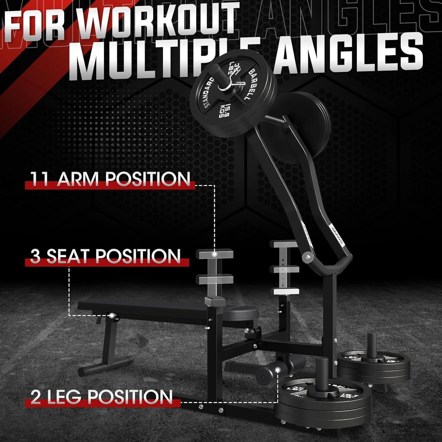 GMWD Chest Press Machine, 1050LBS Bench Press Machine
