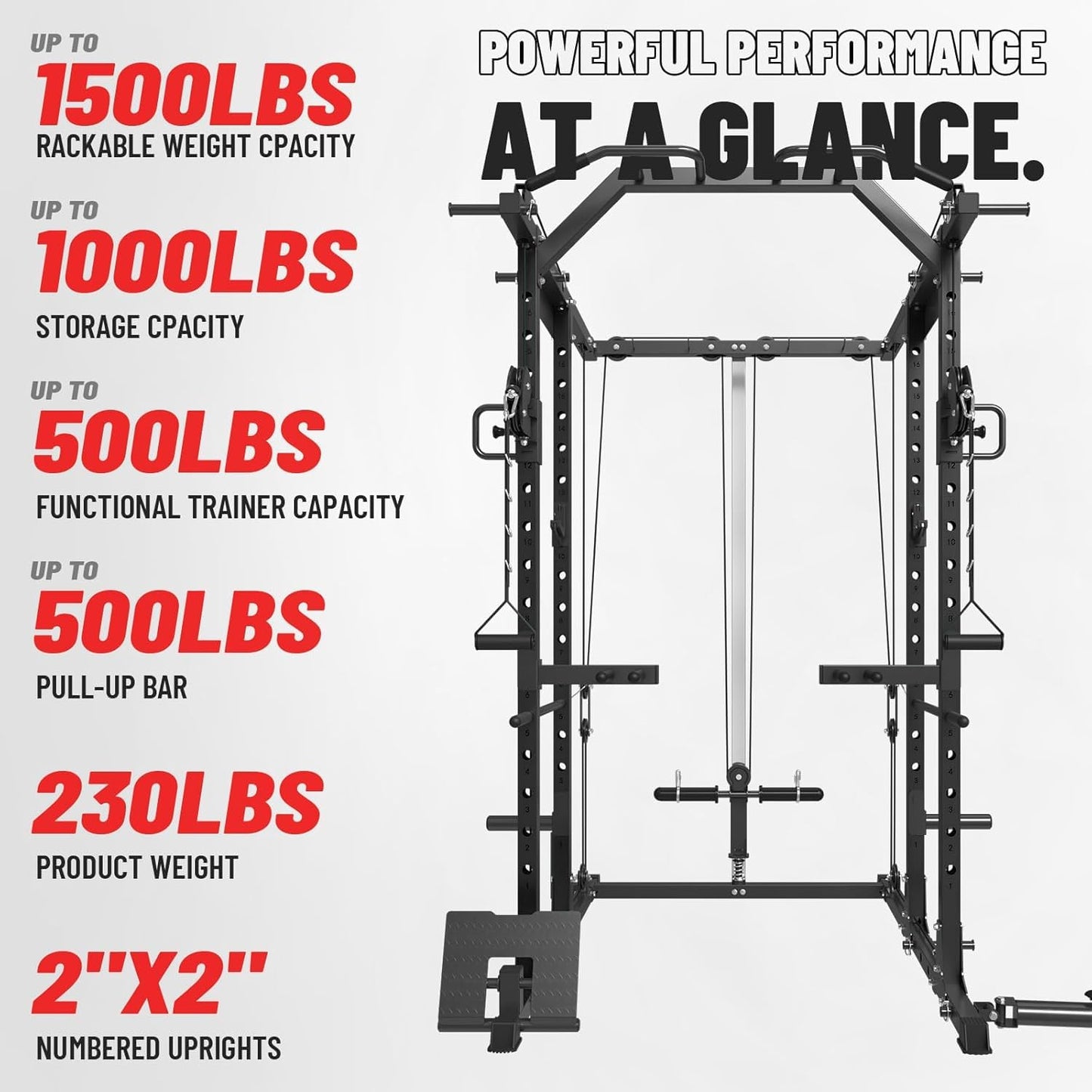 Mikolo Power Cage, Power Rack with Cable