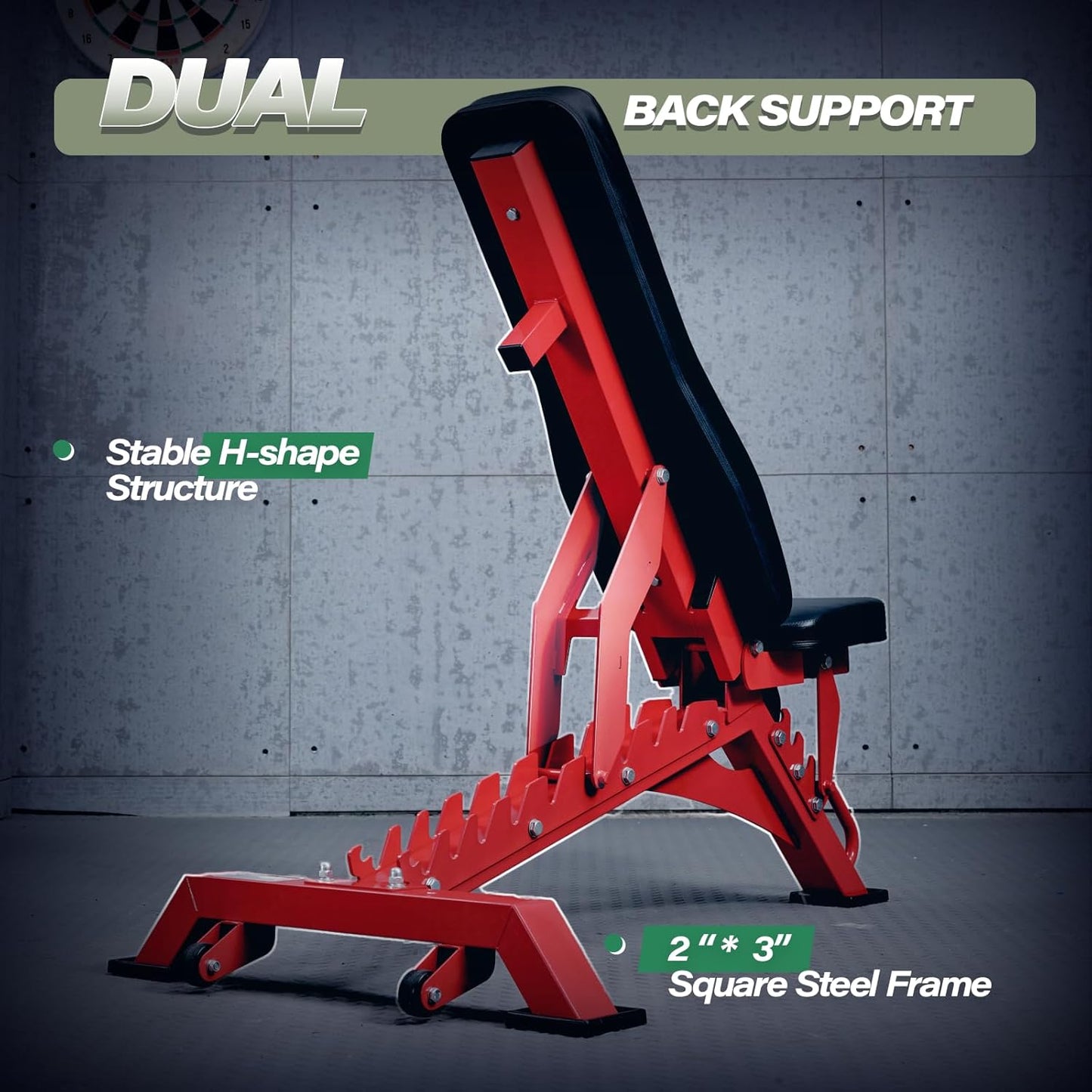 MAJOR FITNESS Weight Bench, Adjustable Workout Bench