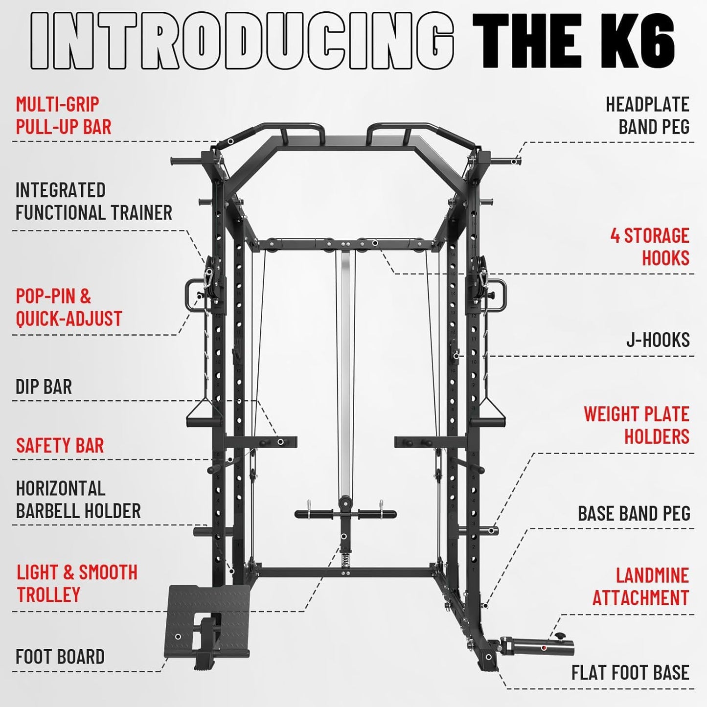 Mikolo Power Cage, Power Rack with Cable