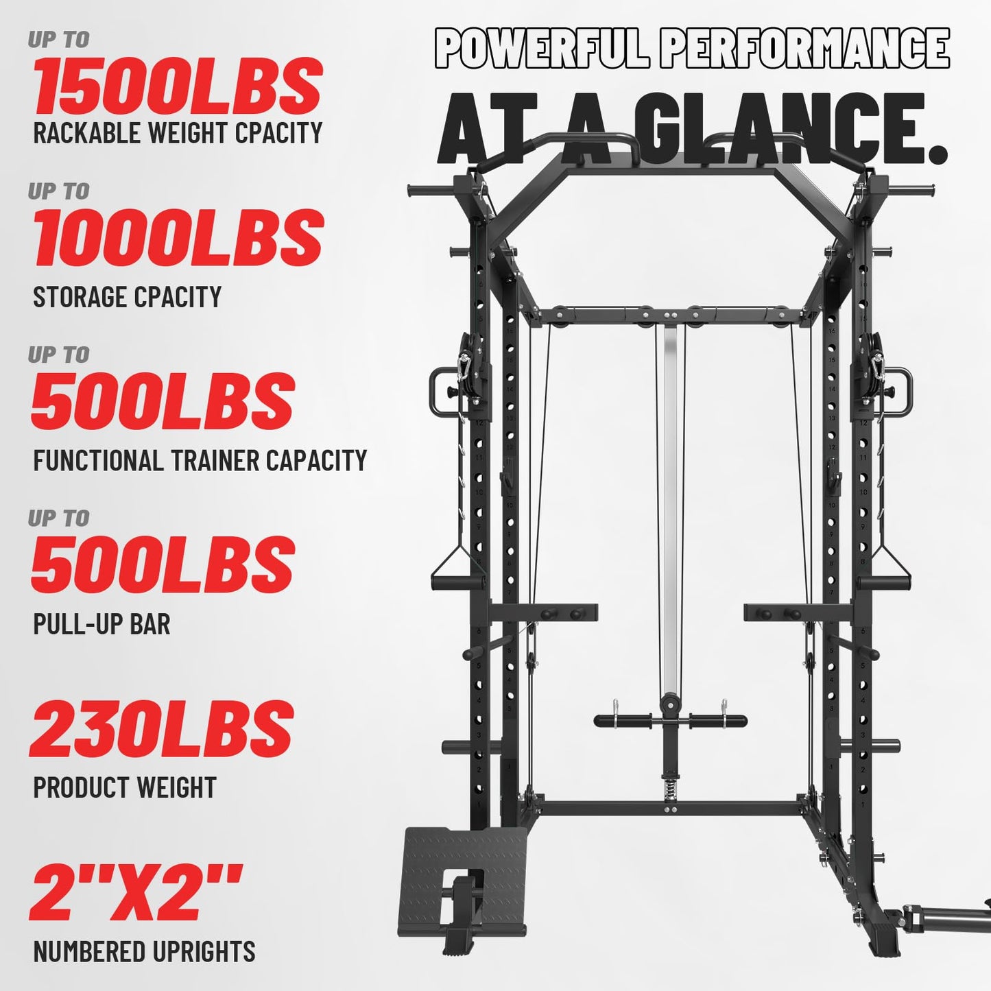 Mikolo Power Cage, Power Rack with Cable