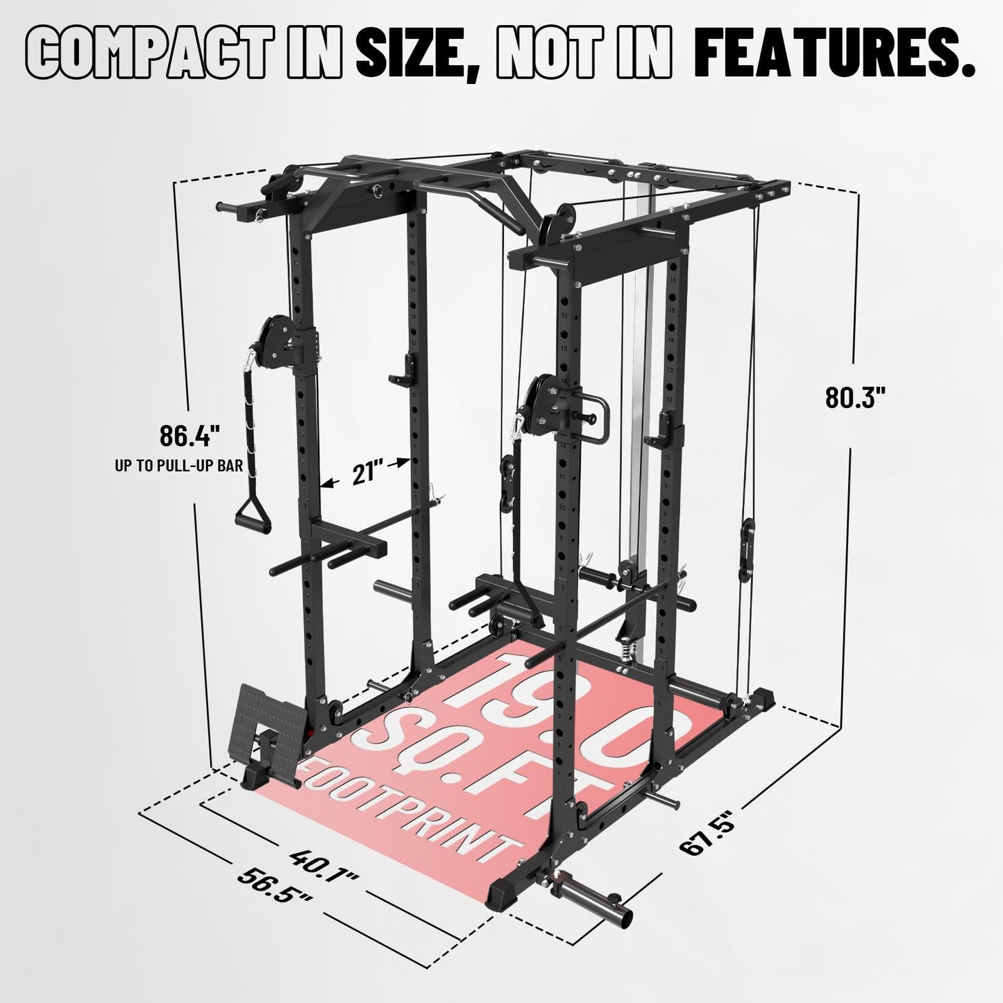 Mikolo Power Cage, Power Rack with Cable