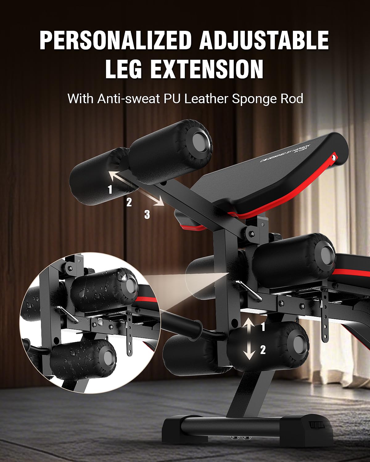 HARISON Adjustable Weight Bench with Leg Extension