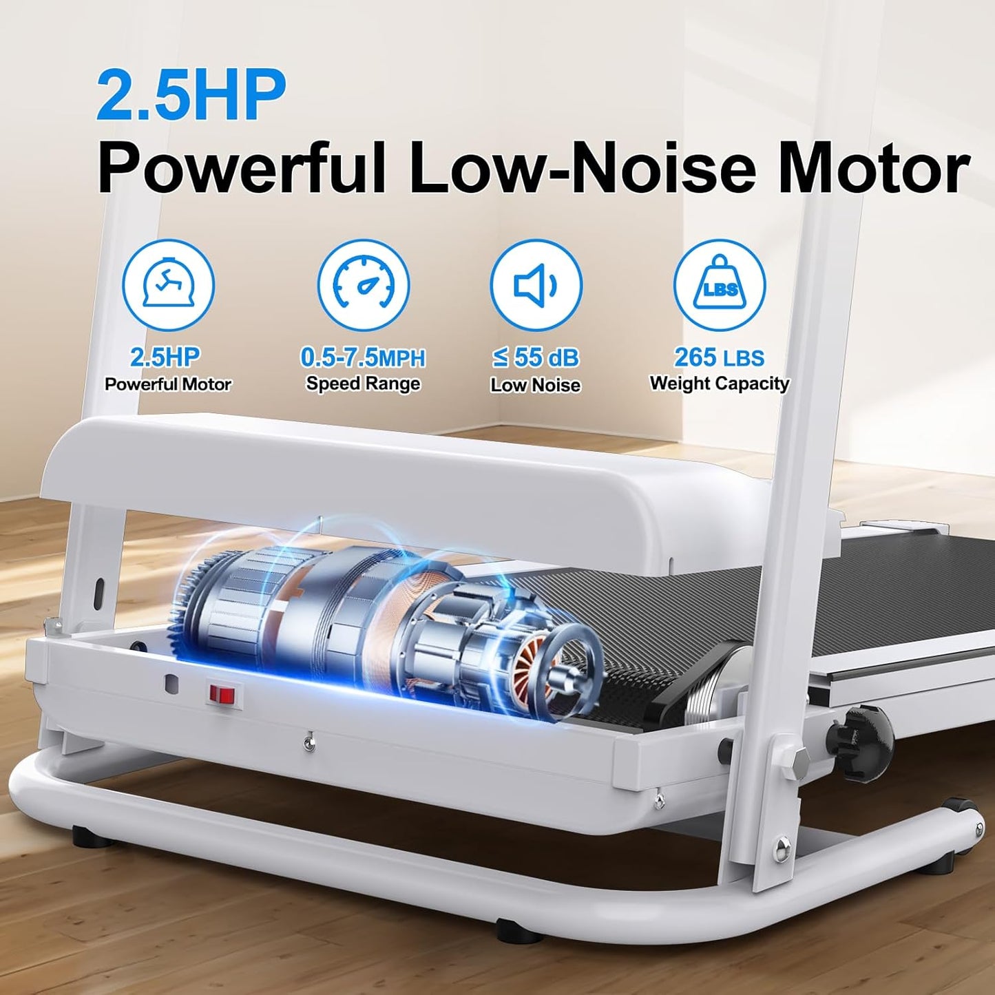 Folding Treadmill with 12 Programs, 3-Level Manual Incline