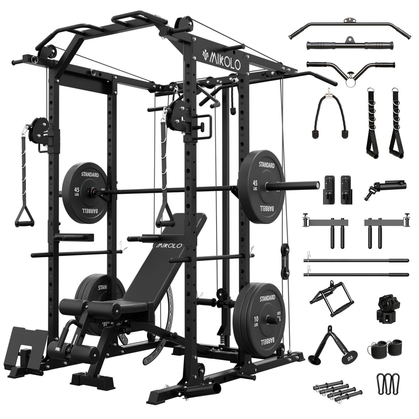 Mikolo Power Cage, Power Rack with Cable