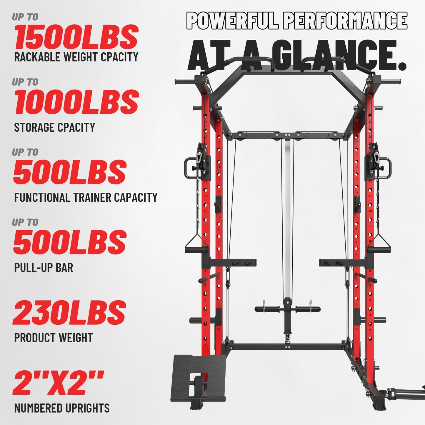 Mikolo Power Cage, Power Rack with Cable