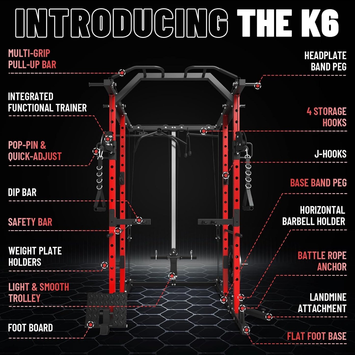 Mikolo Power Cage, Power Rack with Cable