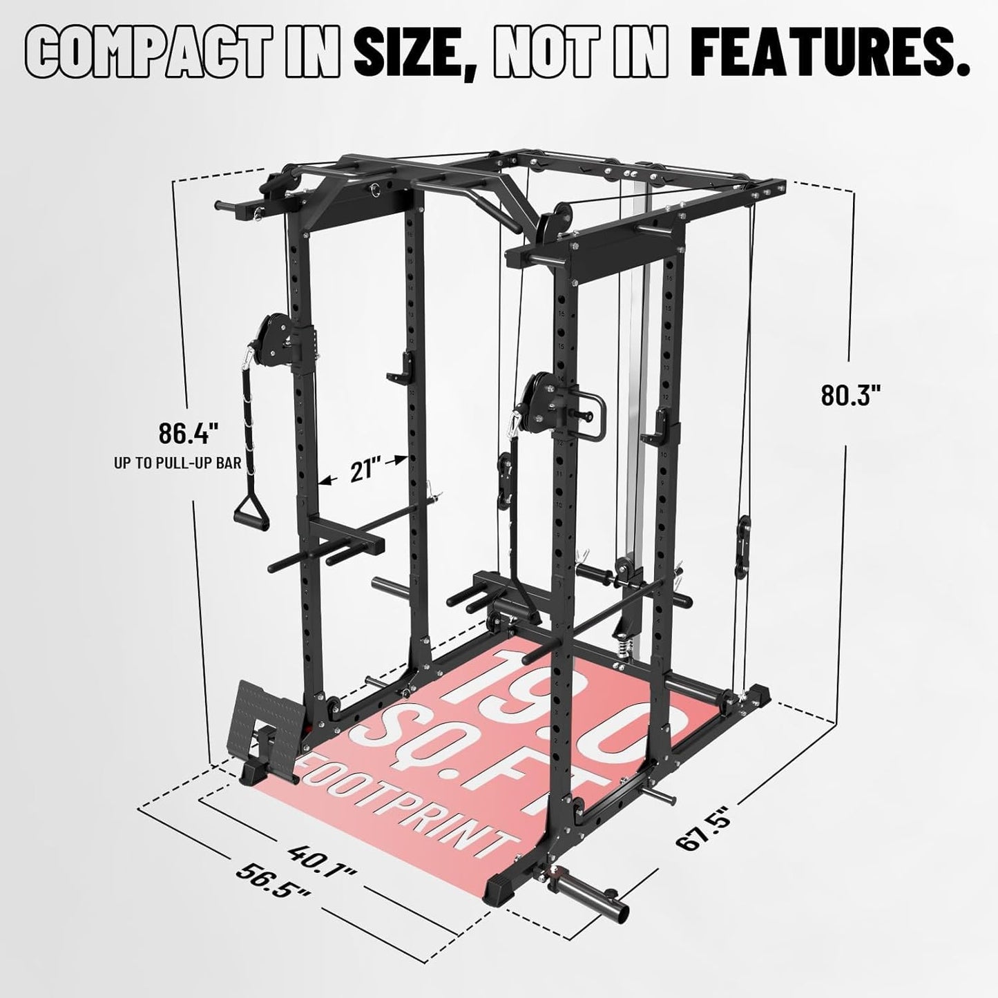 Mikolo Power Cage, Power Rack with Cable