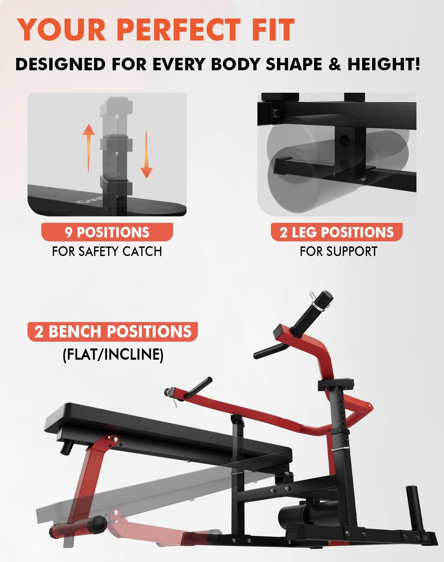 GMWD Chest Press Machine, 1050LBS Bench Press Machine