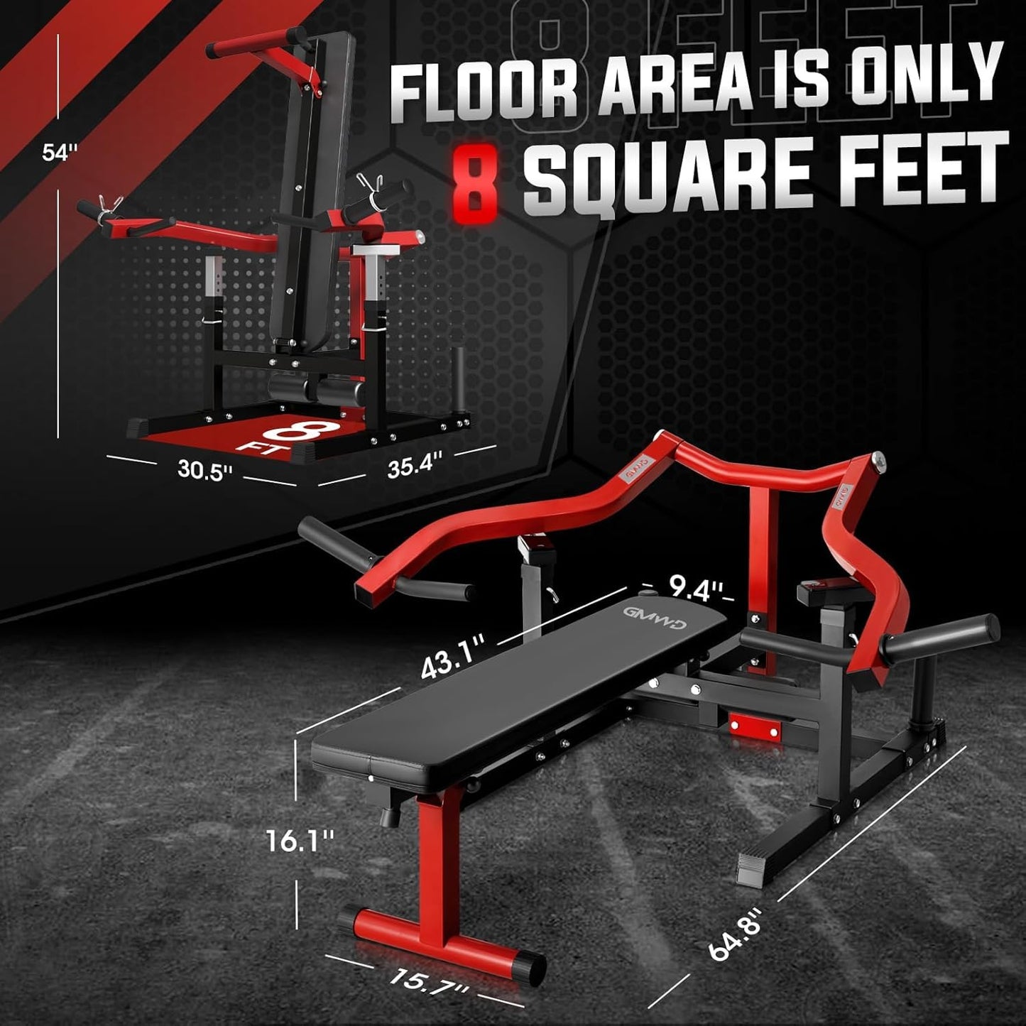 GMWD Chest Press Machine, 1050LBS Bench Press Machine