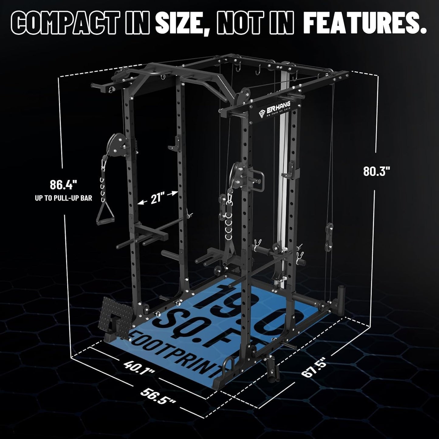 Mikolo Power Cage, Power Rack with Cable