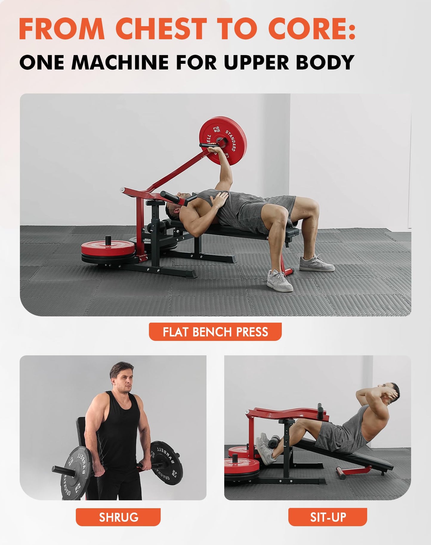 GMWD Chest Press Machine, 1050LBS Bench Press Machine