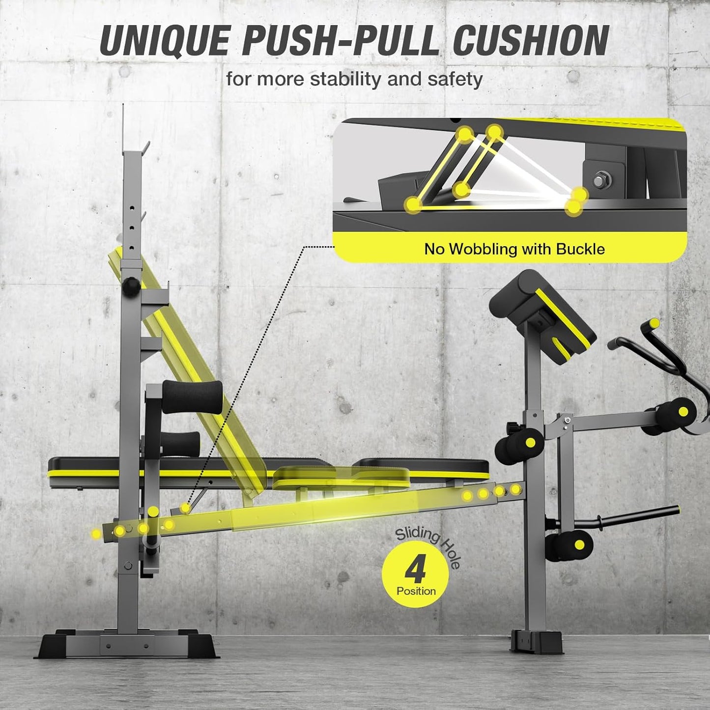6 In 1 Weight Bench Set, 2093 LBS Foldable Bench