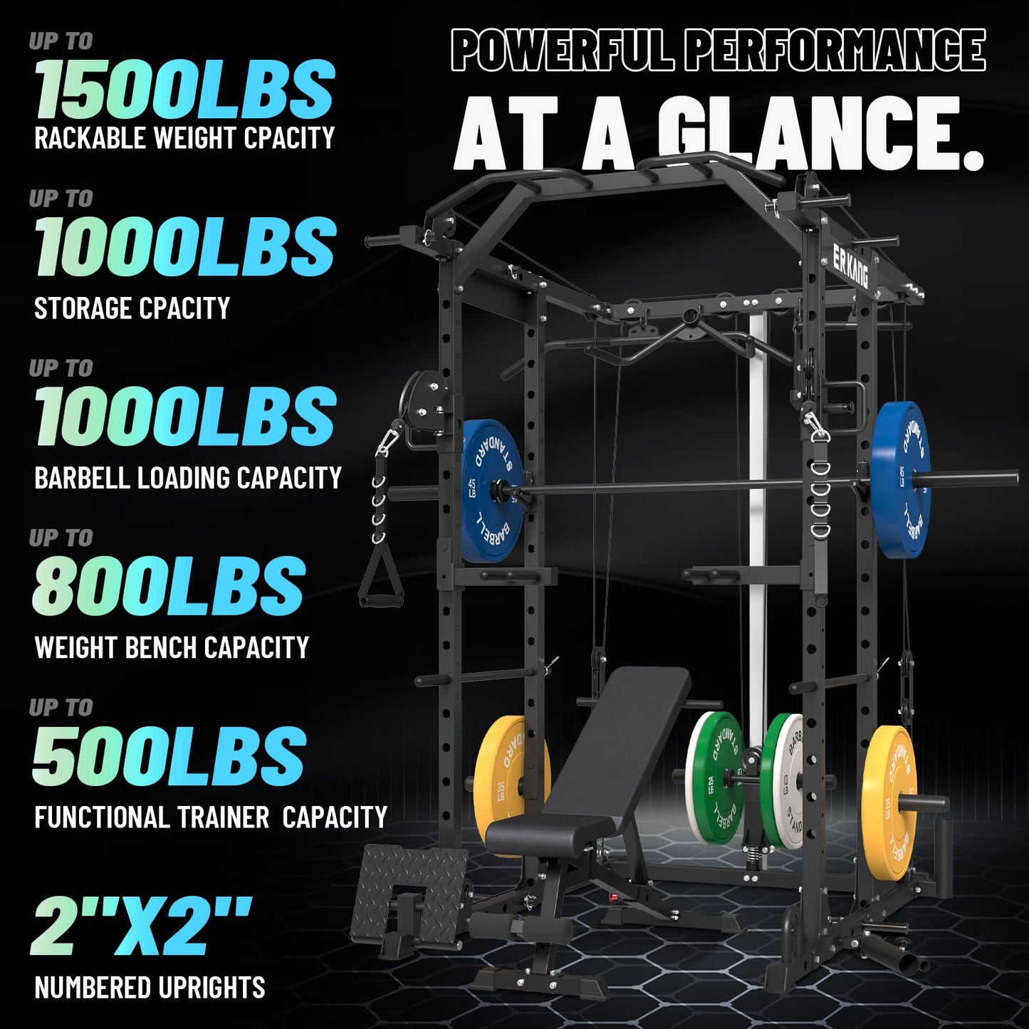 Mikolo Power Cage, Power Rack with Cable