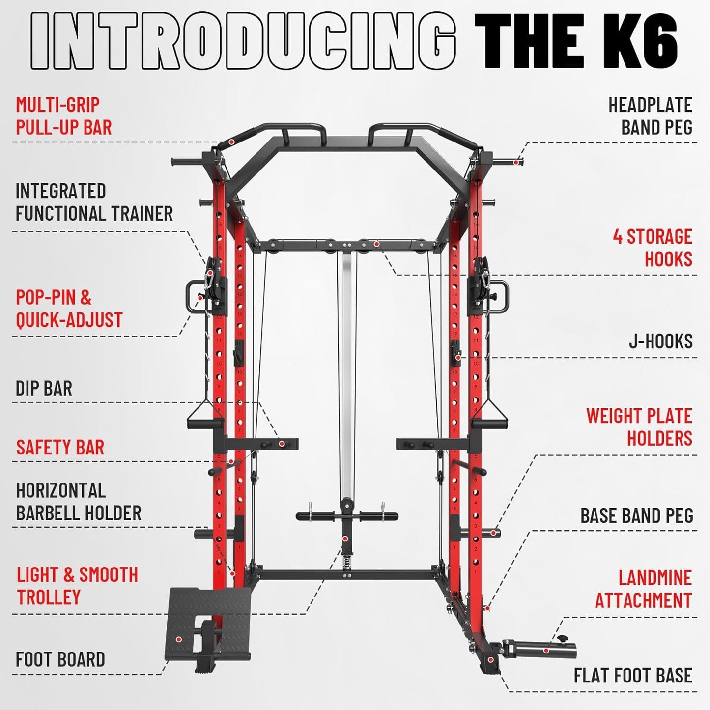 Mikolo Power Cage, Power Rack with Cable