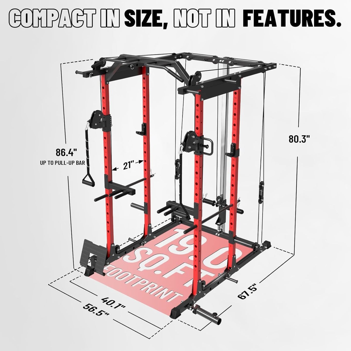 Mikolo Power Cage, Power Rack with Cable