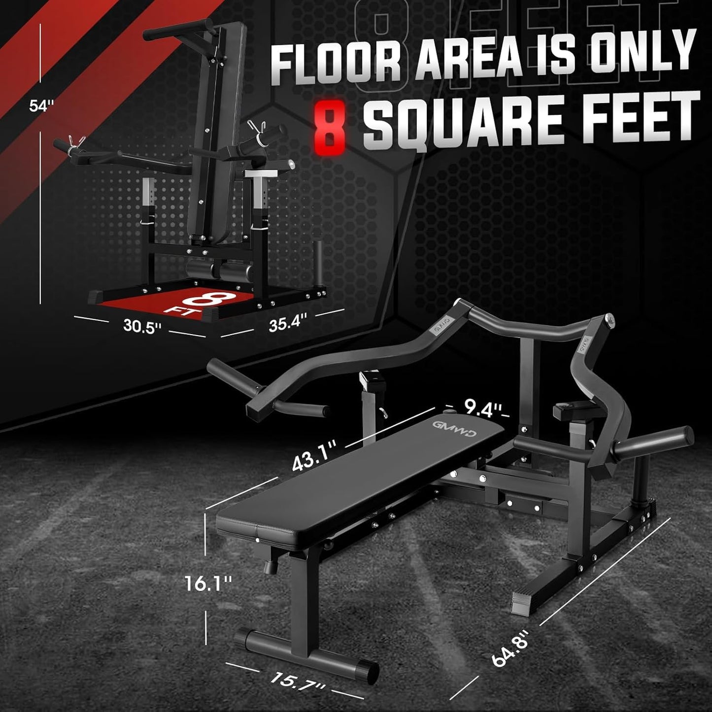 GMWD Chest Press Machine, 1050LBS Bench Press Machine