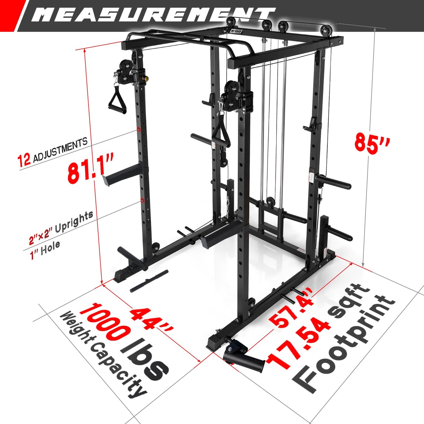 RitFit Power Cage with Optional LAT PullDown