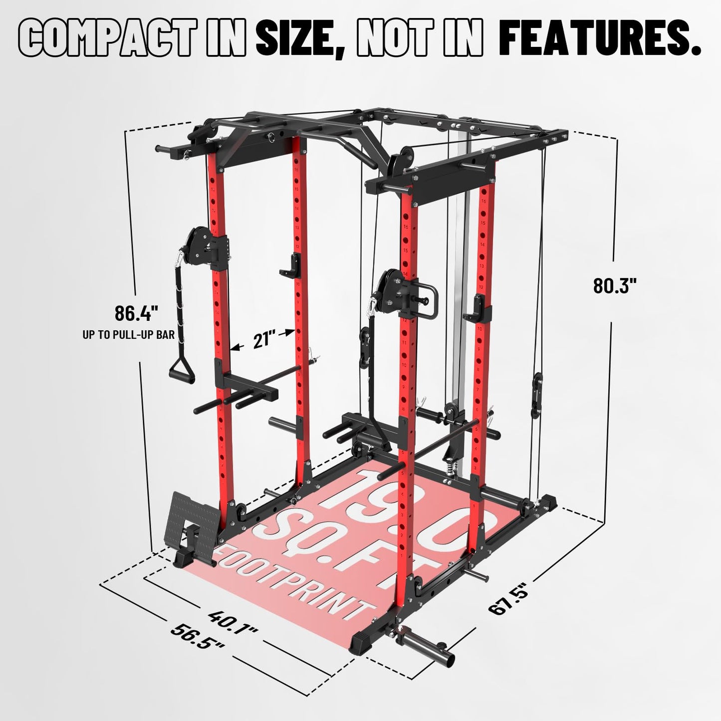 Mikolo Power Cage, Power Rack with Cable