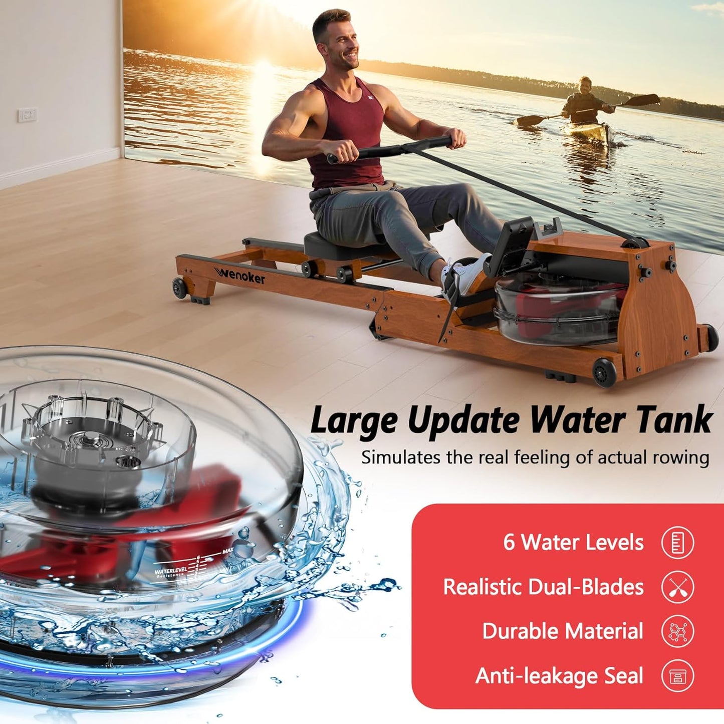 WENOKER Water Rower