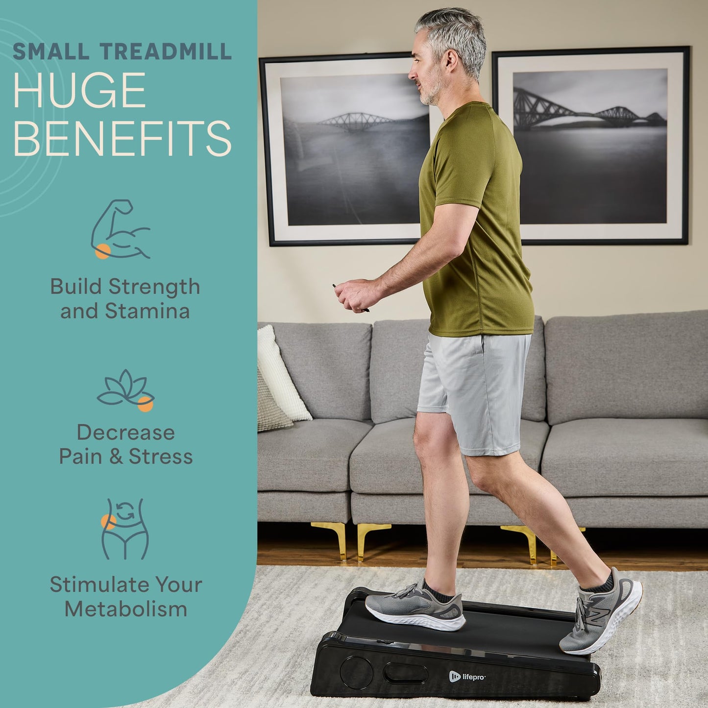Lifepro Smallest Portable 30in Small Walking Pad Treadmill