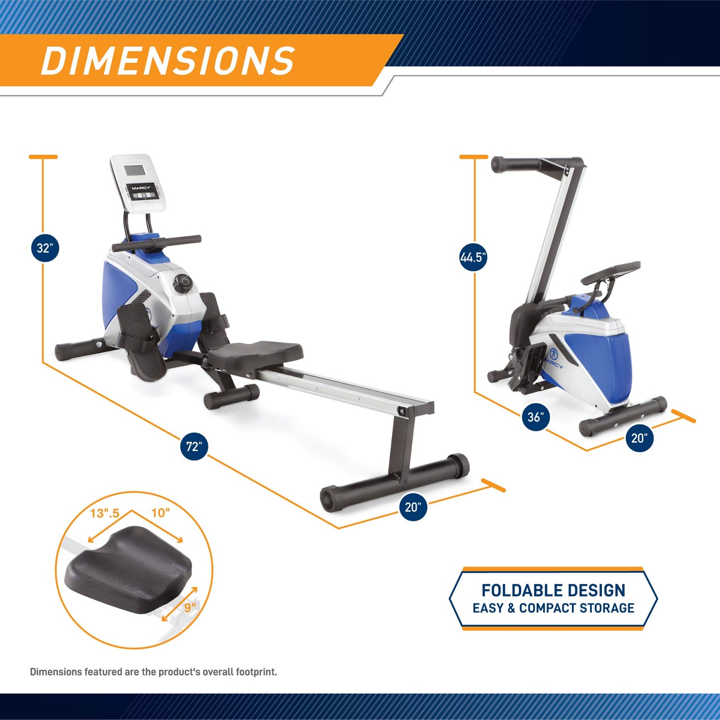 Marcy Foldable 8-Level Magnetic Rowing Machine