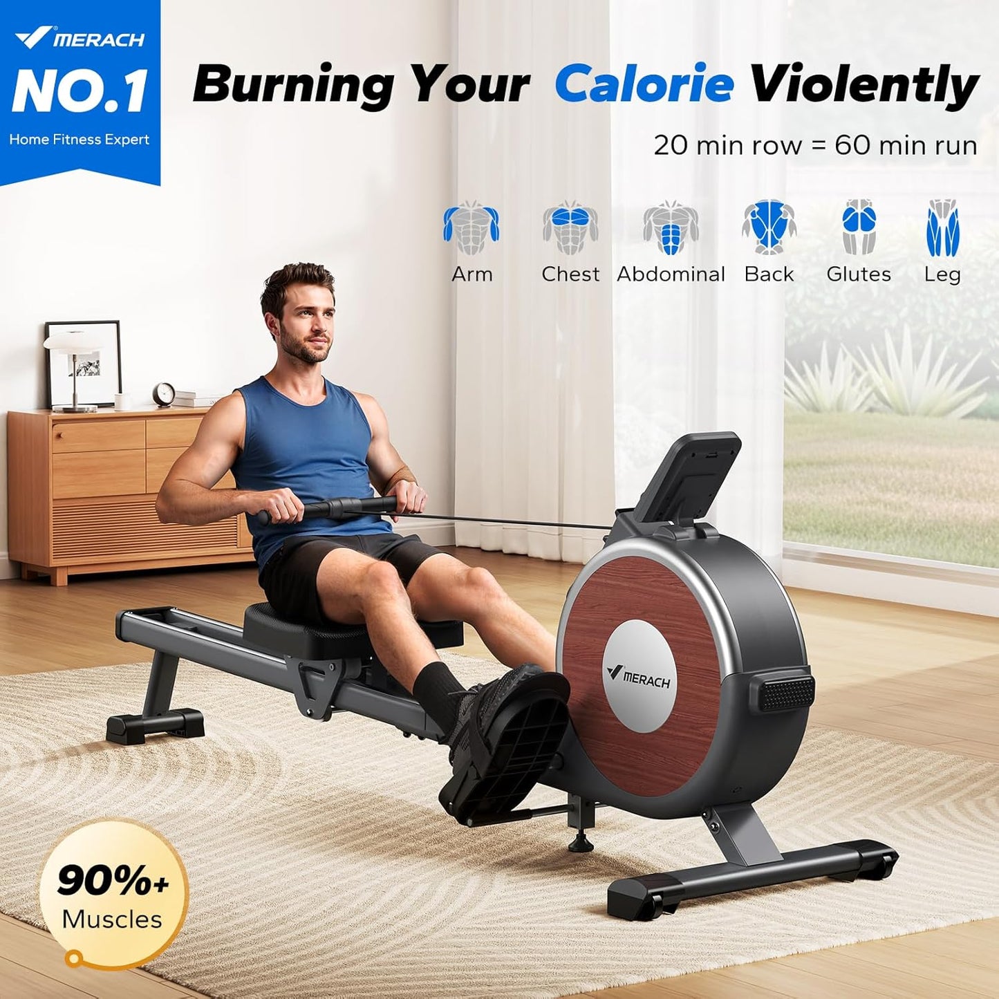 MERACH Magnetic Rower