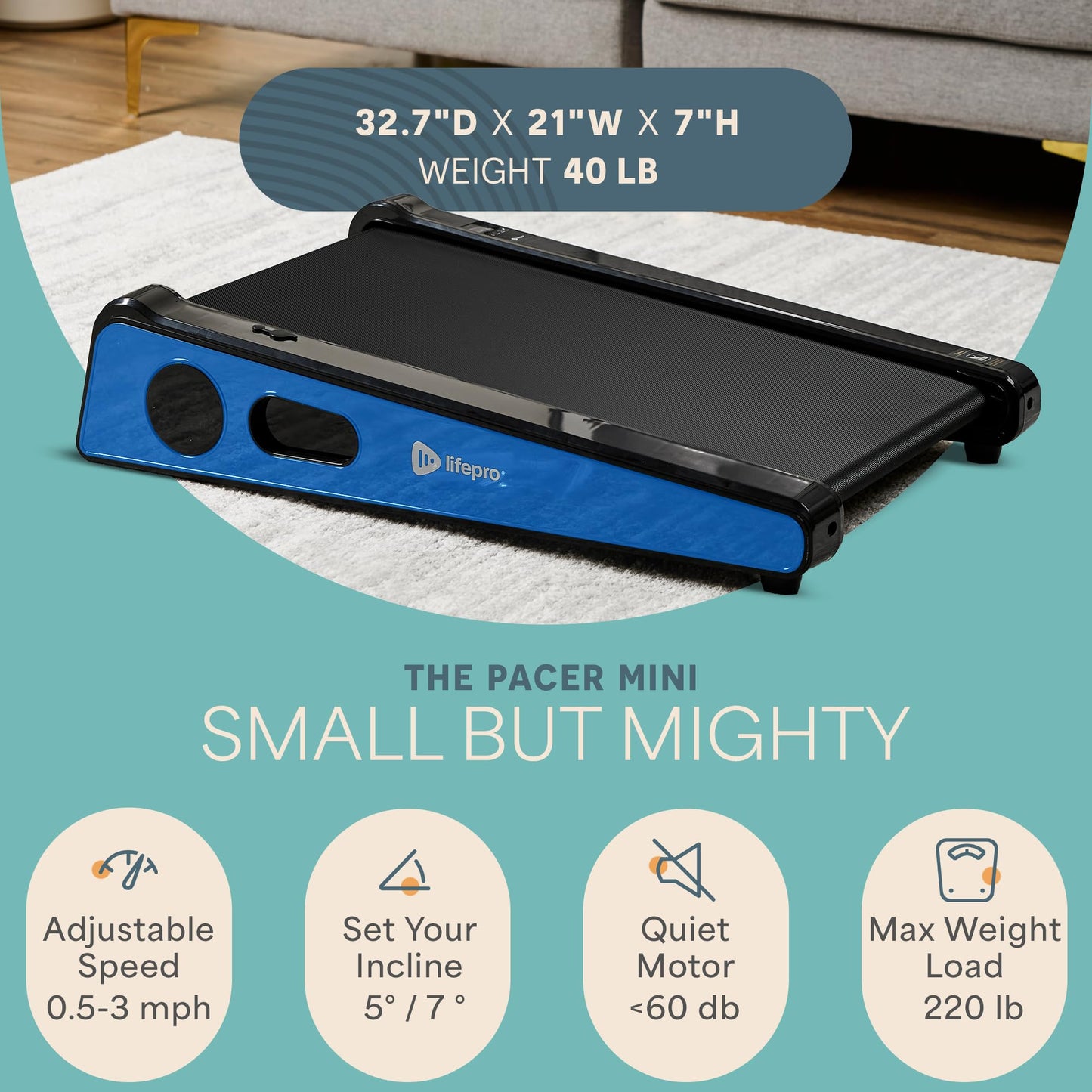 Lifepro Smallest Portable 30in Small Walking Pad Treadmill