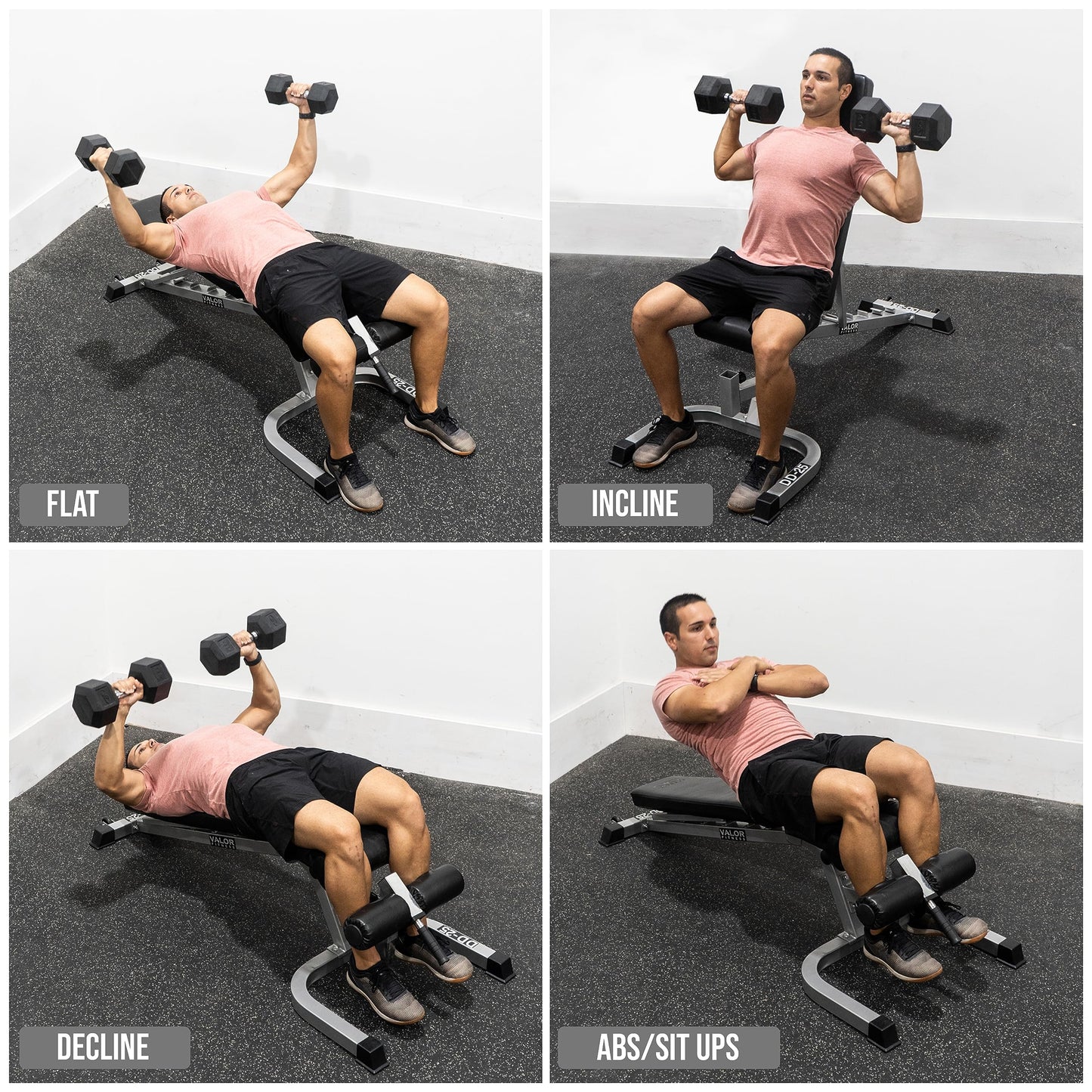 Valor Fitness Adjustable Weight Bench Flat